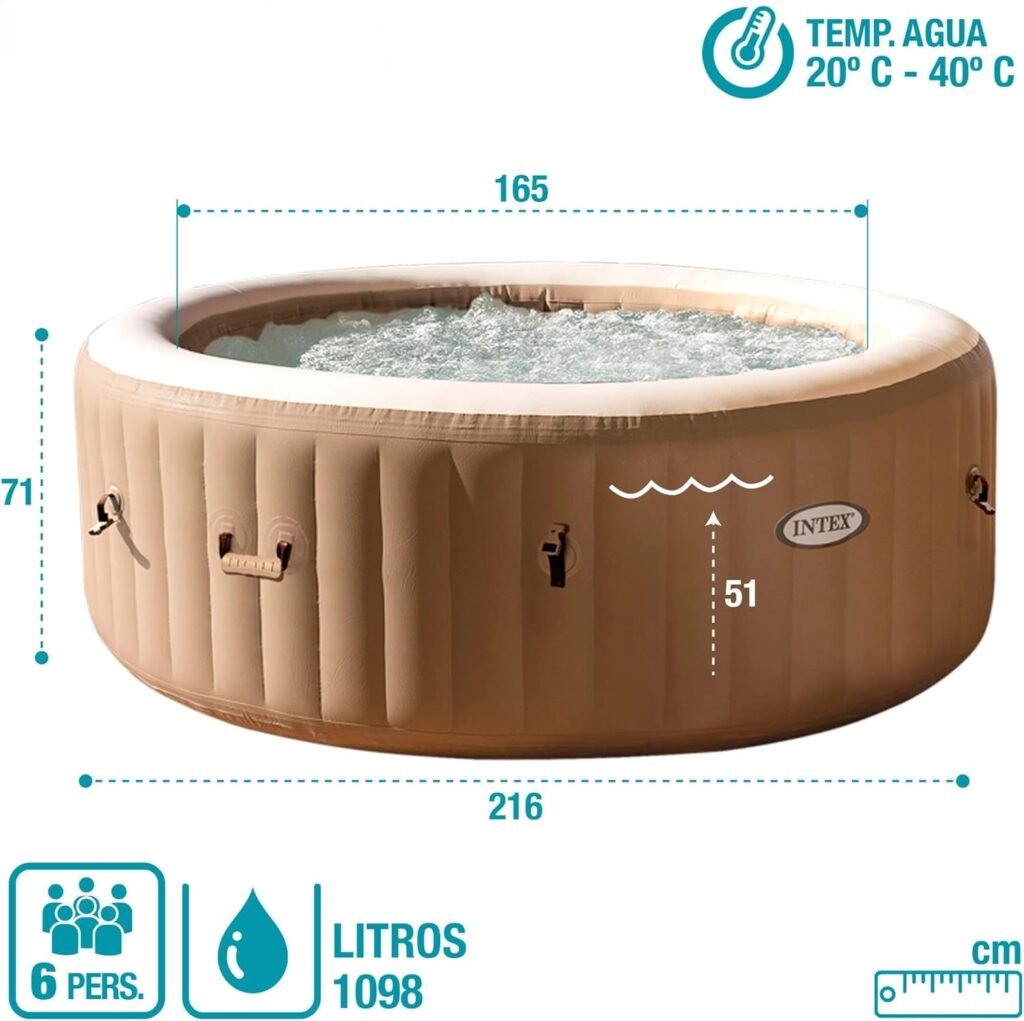 Dimensiones del jacuzzi inflable Intex 28428EX