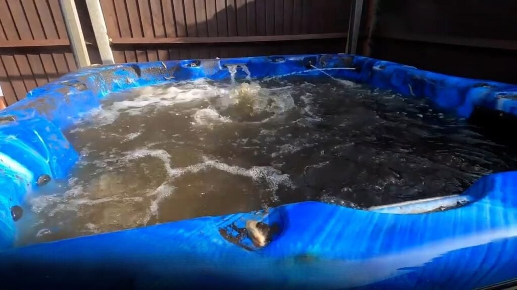 Spa hinchable sucio